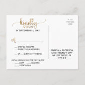 Eenvoudig menu Gold Calligraphy Keuze RSVP-Briefka (Achterkant)