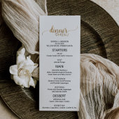 Eenvoudig menu Gold Calligraphy Wedding