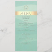 Eenvoudig menu Groen en Gold Wedding (Voorkant)