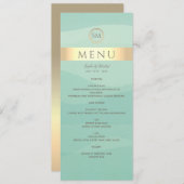 Eenvoudig menu Groen en Gold Wedding (Voorkant / Achterkant)