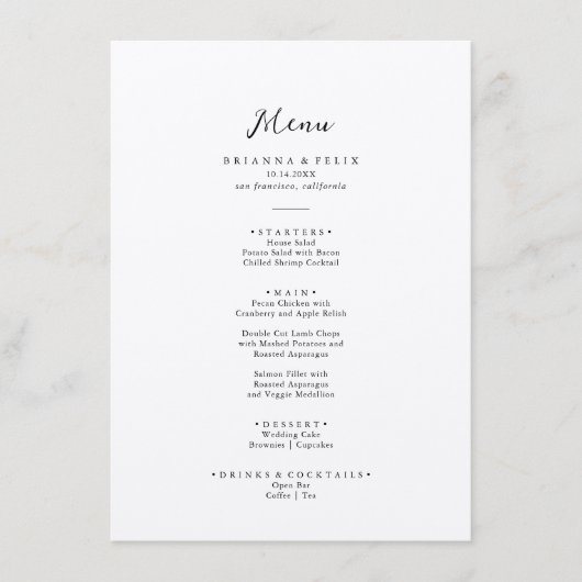 Eenvoudig menu Klassieke kraft (Voorkant)