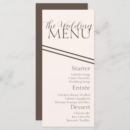 Eenvoudig menu Koffietan Weddenschap (Voorkant / Achterkant)