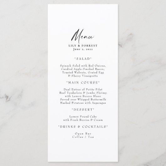 Eenvoudig menu lang (Voorkant)