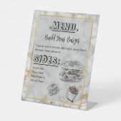 Eenvoudig menu Marble Gold Elegant Wedding Burger Reclamebord Met Voetstuk (Voorkant)
