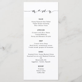 Eenvoudig menu Moderne kalligrafie