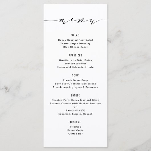 Eenvoudig menu Moderne kalligrafie (Voorkant)