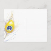 Eenvoudig menu Pacock Feather Wedding Menu (RSVP) (Achterkant)