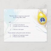 Eenvoudig menu Pacock Feather Wedding Menu (RSVP) (Voorkant)