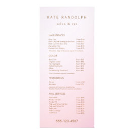 Eenvoudig menu Pinkservice roze ombre Salon