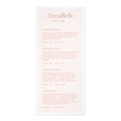 Eenvoudig menu Prijslijst met lichtroze spa-salon (Voorkant)