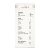 Eenvoudig menu Prijslijst van roze monogram Salon  (Voorkant)