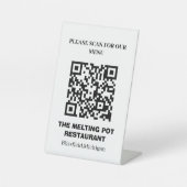 Eenvoudig menu QR-code Reclamebord Met Voetstuk (Voorkant)