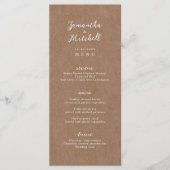 Eenvoudig menu Rustic Kraft Brown (Voorkant)