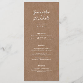 Eenvoudig menu Rustic Kraft Brown