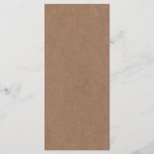 Eenvoudig menu Rustic Kraft Brown (Achterkant)