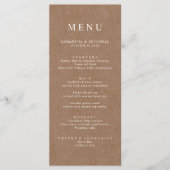 Eenvoudig menu Rustic Kraft Brown (Voorkant)