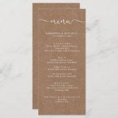 Eenvoudig menu Rustic Kraft Brown (Voorkant / Achterkant)