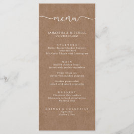 Eenvoudig menu Rustic Kraft Brown