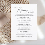 Eenvoudig menu Rustige bruiloft Kaart<br><div class="desc">Eenvoudige kalligrafie Rustic Wedding Kissing Menu Kaarten</div>