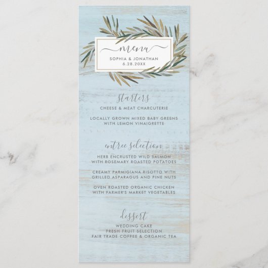 Eenvoudig menu Rustisch hout Botanische kruidenbru (Voorkant)