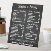 Eenvoudig menu Salon Reclamebord Met Voetstuk (Insitu)