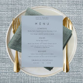 Eenvoudig menu Stusty Blue Wedding Poster