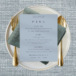 Eenvoudig menu Stusty Blue Wedding Poster
