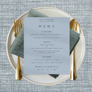 Eenvoudig menu Stusty Blue Wedding Poster