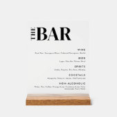 Eenvoudig menu van de moderne verbindingsbalk acryl bord (Voorkant)