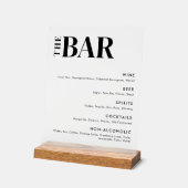 Eenvoudig menu van de moderne verbindingsbalk acryl bord (Hoek)