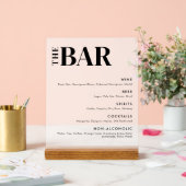 Eenvoudig menu van de moderne verbindingsbalk acryl bord (Huwelijk)