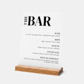 Eenvoudig menu van de moderne verbindingsbalk acryl bord (Hoek)