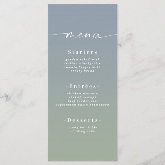 Eenvoudig menu van het Oranje van het Oranje van h (Voorkant)