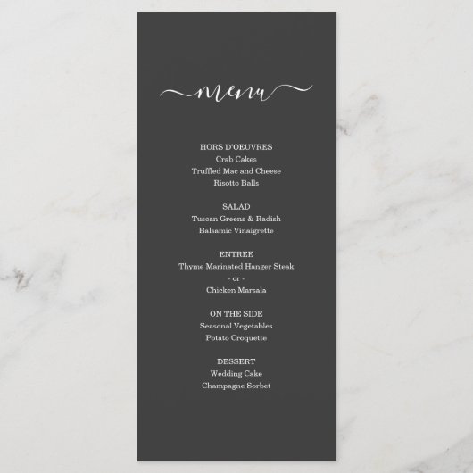 Eenvoudig menu voor bruiloften of andere speciale  (Voorkant)