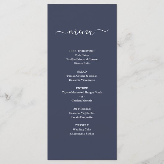 Eenvoudig menu voor bruiloften of andere speciale (Voorkant)