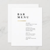 Eenvoudig menu voor de trouwbalk voor zwart-wit en (Voorkant / Achterkant)