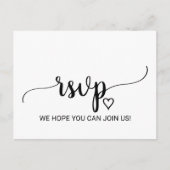 Eenvoudig menu voor zwarte kalligrafie Keuze RSVP (Voorkant)