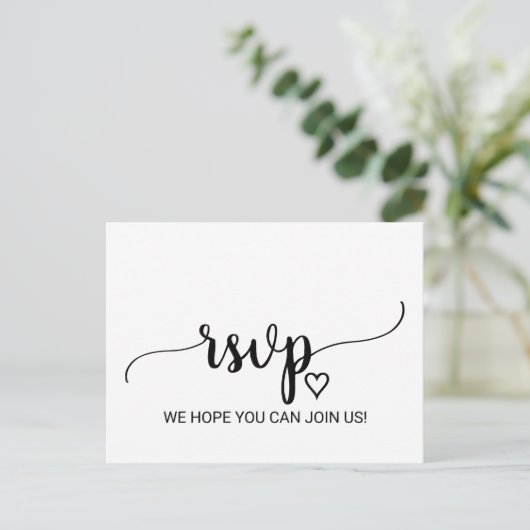 Eenvoudig menu voor zwarte kalligrafie Keuze RSVP (Staand voorkant)