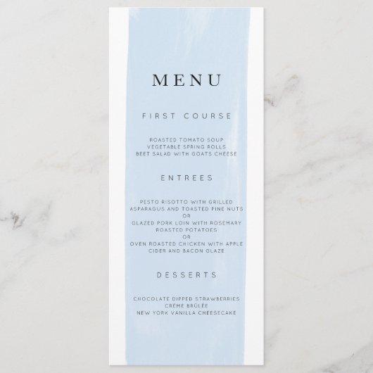 Eenvoudig menu Waterverf bruiloft (Voorkant)