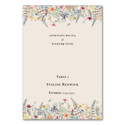 Eenvoudig menu Wilde bloem Keuze uit vouwbare plaa Kaart (Voorkant)