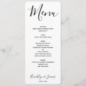 Eenvoudig menu Witte bruiloften in script (Voorkant)