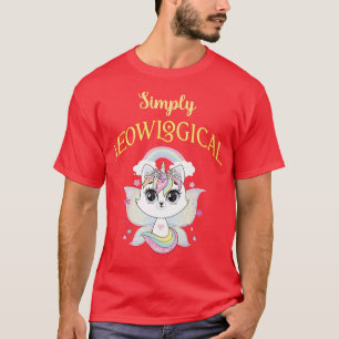 Eenvoudig meowlogical wings unicorn caticorn kitte t-shirt