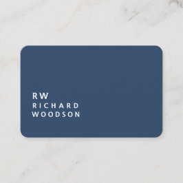 Eenvoudig merkbaar donkergrijs blauw modern letter visitekaartje