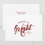 Eenvoudig Merry and Bright Script Zakelijk Logo Feestdagenkaart (Voorkant / Achterkant)