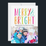 Eenvoudig Merry & Bright Holiday-fotokaarten Feestdagenkaart<br><div class="desc">Het seizoen vieren met deze moderne en stijlvolle vakantiekaart van Berry Berry Sweet. Bezoek WWW.BERRYBERRYSWEET.COM voor meer van onze stijlvolle vakantie-collecties.</div>
