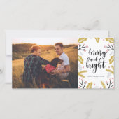Eenvoudig Merry & Bright | LGBT Photo Holiday Card Feestdagenkaart (Voorkant)