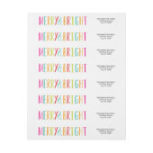 Eenvoudig Merry & Bright Wraparound Address Label (Vel)