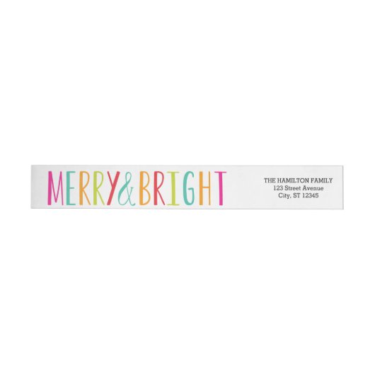 Eenvoudig Merry & Bright Wraparound Address Label (Individueel)