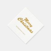 Eenvoudig Merry Christmas Gold Casual scriptpapier Servet (Hoek)