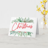 Eenvoudig Merry Christmas Spray Wenskaart Kaart (Gele Bloem)